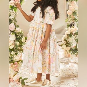 NEEDLE & THREAD Sunrise Bloom Cotton Kids Prom Dress.
